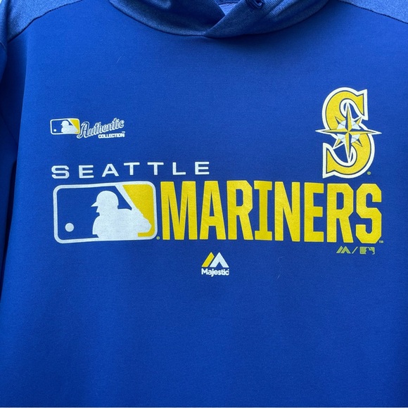 Seattle Mariners Blue Hoodie Sweatshirt M - Picture 1 of 12